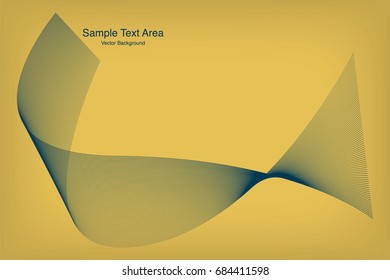 Abstract Modern Line, Wave Designed On White Background With Sample Text Area, Yellow And Blue
