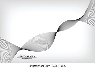 Abstract Modern Line, Wave Designed On White Background With Title Text Area, Black And White