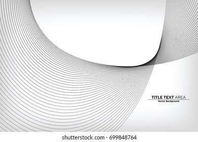 Abstract Modern Line, Wave Designed On White Background With Title Text Area, Black And White