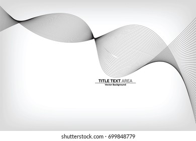 Abstract Modern Line, Wave Designed On White Background With Title Text Area, Black And White