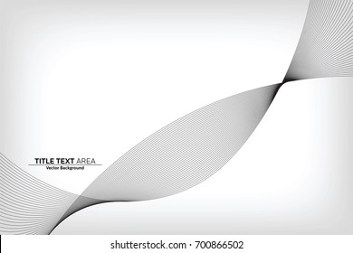 Abstract Modern Line, Wave Designed On White Background With Title Text Area, Black And White