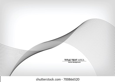 Abstract Modern Line, Wave Designed On White Background With Title Text Area, Black And White