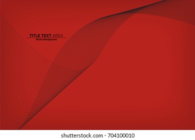 Abstract Modern Line, Wave Designed On White Background With Title Text Area, Black And Red