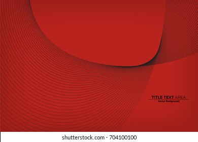 Abstract Modern Line, Wave Designed On White Background With Title Text Area, Black And Red