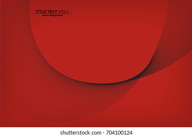 Abstract Modern Line, Wave Designed On White Background With Title Text Area, Black And Red