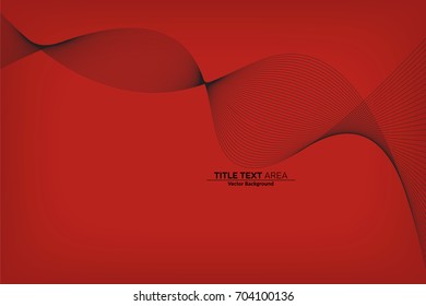 Abstract Modern Line, Wave Designed On White Background With Title Text Area, Black And Red