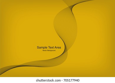 Abstract Modern Line, Wave Designed On White Background With Title Text Area, Black And Yellow