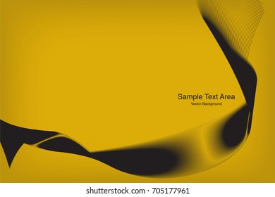 Abstract Modern Line, Wave Designed On White Background With Title Text Area, Black And Yellow