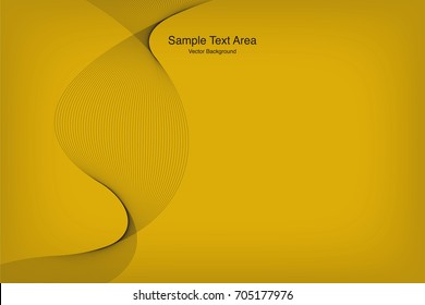 Abstract Modern Line, Wave Designed On White Background With Title Text Area, Black And Yellow