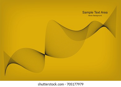 Abstract Modern Line, Wave Designed On White Background With Title Text Area, Black And Yellow