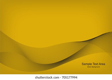 Abstract Modern Line, Wave Designed On White Background With Title Text Area, Black And Yellow