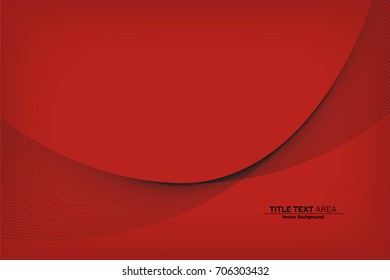Abstract Modern Line, Wave Designed On White Background With Title Text Area, Black And Red