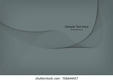 Abstract Modern Line, Wave Designed On White Background With Title Text Area, Black And Grey
