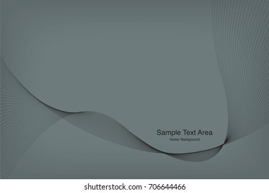 Abstract Modern Line, Wave Designed On White Background With Title Text Area, Black And Grey