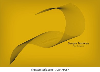 Abstract Modern Line, Wave Designed On White Background With Title Text Area, Black And Yellow