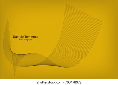 Abstract Modern Line, Wave Designed On White Background With Title Text Area, Black And Yellow
