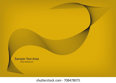 Abstract Modern Line, Wave Designed On White Background With Title Text Area, Black And Yellow