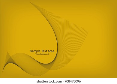 Abstract Modern Line, Wave Designed On White Background With Title Text Area, Black And Yellow