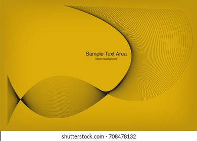 Abstract Modern Line, Wave Designed On White Background With Title Text Area, Black And Yellow