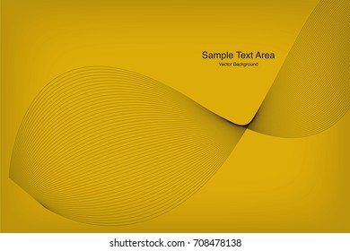 Abstract Modern Line, Wave Designed On White Background With Title Text Area, Black And Yellow