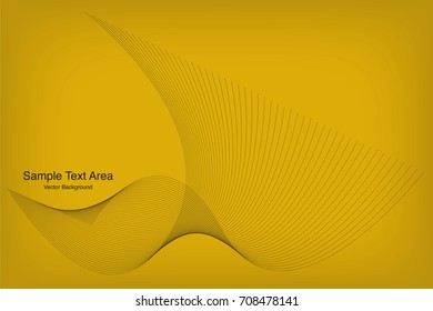 Abstract Modern Line, Wave Designed On White Background With Title Text Area, Black And Yellow