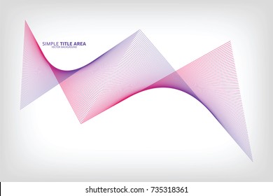 Abstract Modern Line, Wave Designed On White Background With Title Text Area, Purple and Pink
