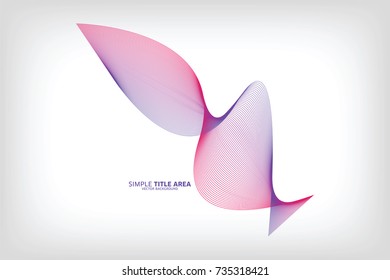 Abstract Modern Line, Wave Designed On White Background With Title Text Area, Purple and Pink
