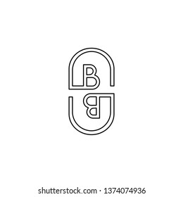 abstract modern lines circle BB logo letter design concept. Monogram symbol