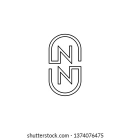 abstract modern lines circle NN logo letter design concept. Monogram symbol