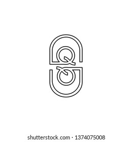 abstract modern lines circle QQ logo letter design concept. Monogram symbol
