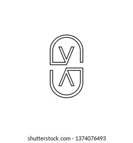 abstract modern lines circle VV logo letter design concept. Monogram symbol