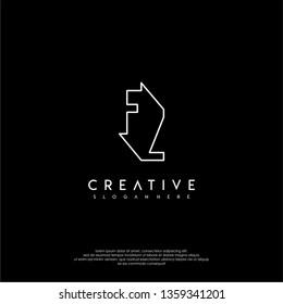 abstract modern lines FZ logo letter design concept