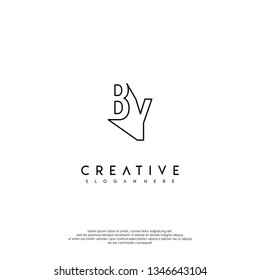 abstract modern lines logo letter BY design concept