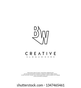 abstract modern lines logo letter BW design concept