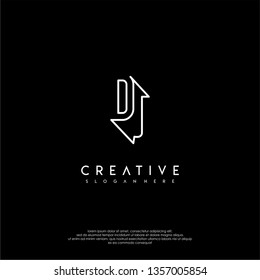 abstract modern lines logotype of DJ design concept