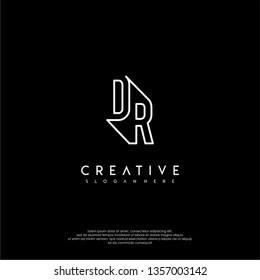 abstract modern lines logotype of DR design concept