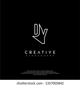 abstract modern lines logotype of DY design concept