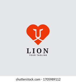 abstract modern lion logo vector editable template