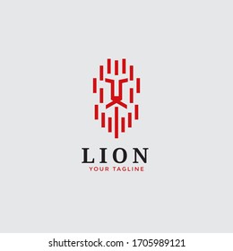 plantilla editable del vector del logotipo de león moderno abstracto