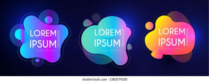 Abstract Modern Liquid Banners Set. Colorful Shapes. Vector illustration