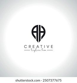 Abstract Modern Location Logo Design. Initial Letter AH HA Logo Vector Symbol.