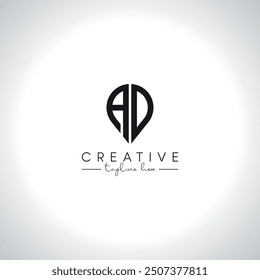 Abstract Modern Location Logo Design. Initial Letter AD DA Logo Vector Symbol.