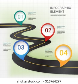 abstract modern  location mark on road infographic elements template