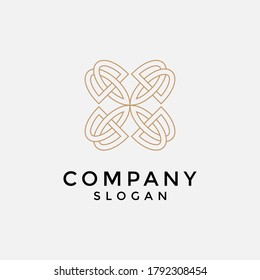 abstract and modern logo. 4 elements arranged in a square are luxurious and elegant. editable and easy to custom