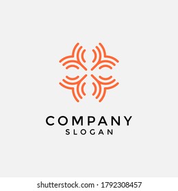 abstract and modern logo. 4 elements arranged in a square are luxurious and elegant. editable and easy to custom
