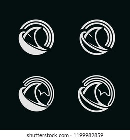 abstract and modern logo concept of wave and signal symbols, for signal strength icons, internet logo and communications, cool logo for network security, world logo and technology