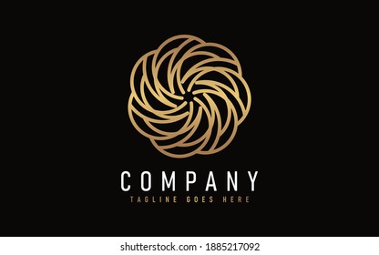 Abstract Modern Logo Design Based From Circular Round Lines. Geometric Colorful Lines Symbol. Usable For Business, Community, Foundation, Services, Tech, Company. Vector Logo Design Illustration.