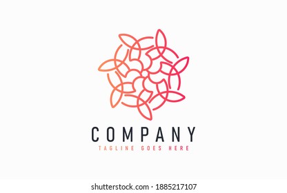 Resumen Diseño Moderno De Logotipos Basado En Líneas Circulares. Símbolo de líneas geométricas coloridas. Usable Para Negocios, Comunidad, Fundación, Servicios, Tecnología, Empresa. Ilustración del diseño del logotipo vectorial.