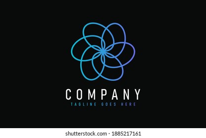 Abstract Modern Logo Design Based From Circular Round Lines. Geometric Colorful Lines Symbol. Usable For Business, Community, Foundation, Services, Tech, Company. Vector Logo Design Illustration.
