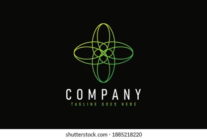 Abstract Modern Logo Design Based From Circular Round Lines. Geometric Colorful Lines Symbol. Usable For Business, Community, Foundation, Services, Tech, Company. Vector Logo Design Illustration.